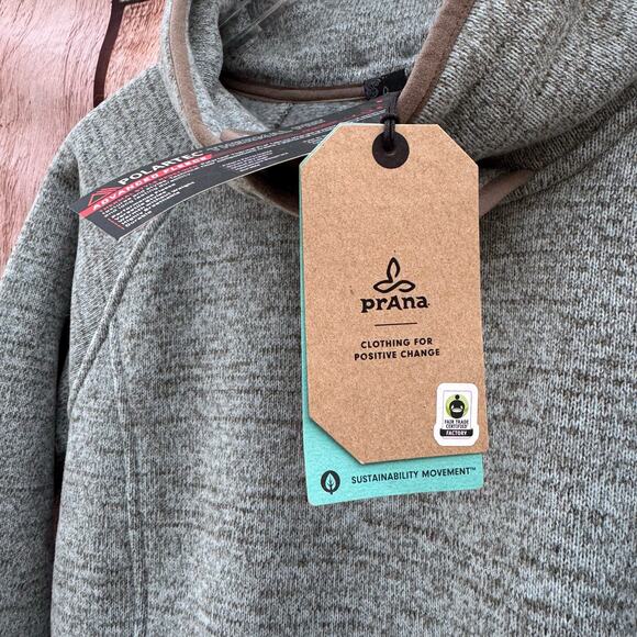 Prana Tri Thermal Thread Tunic Pullover Glacier Gray Medium NWT Basic Recycled - Picture 11 of 13